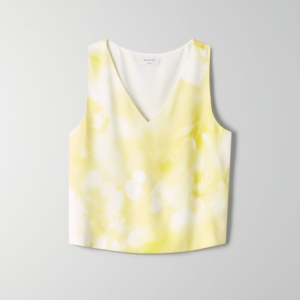 Babaton Murphy Blouse / Top Woman Size M Yellow V Neck